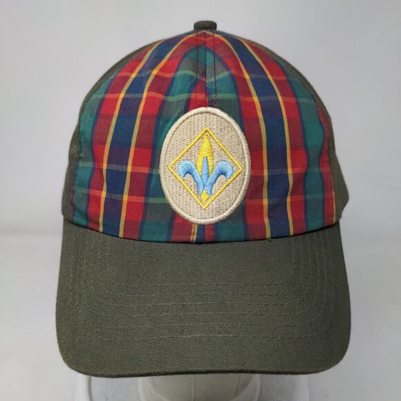 Boy Scouts Of America Webelo Strapback Hat Green M/L Plaid Web Twill Uniform Cap - Picture 2 of 7
